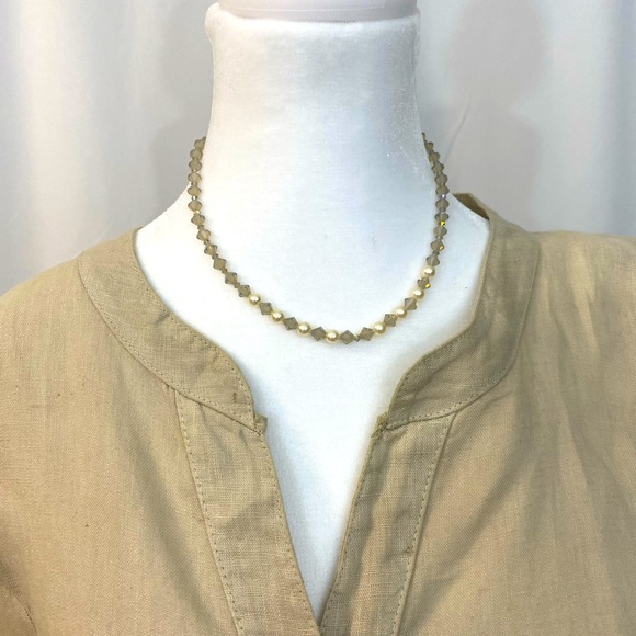 Swarovski Crystal & Pearl - Sterling Silver Necklace - Picture 7 of 7